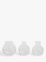 John Lewis John Lewis Glass Bud Vases, Set of 3, Clear- Buy online at McGrocer