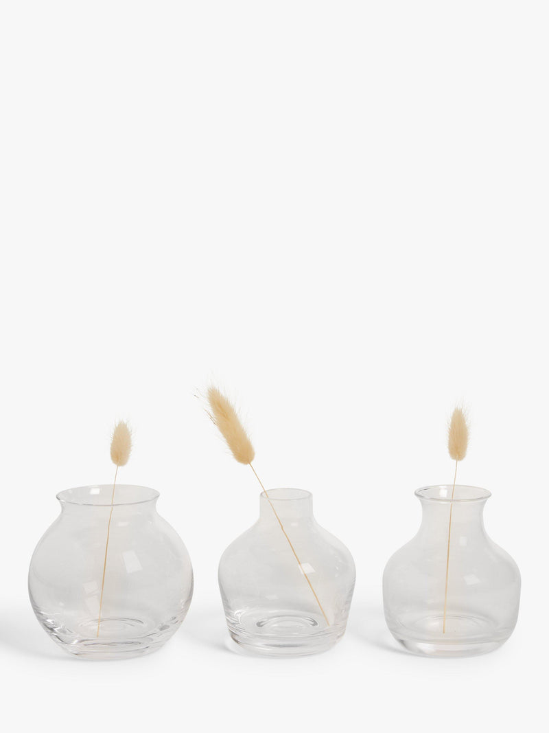 John Lewis glass bud vases set of three clear - British product