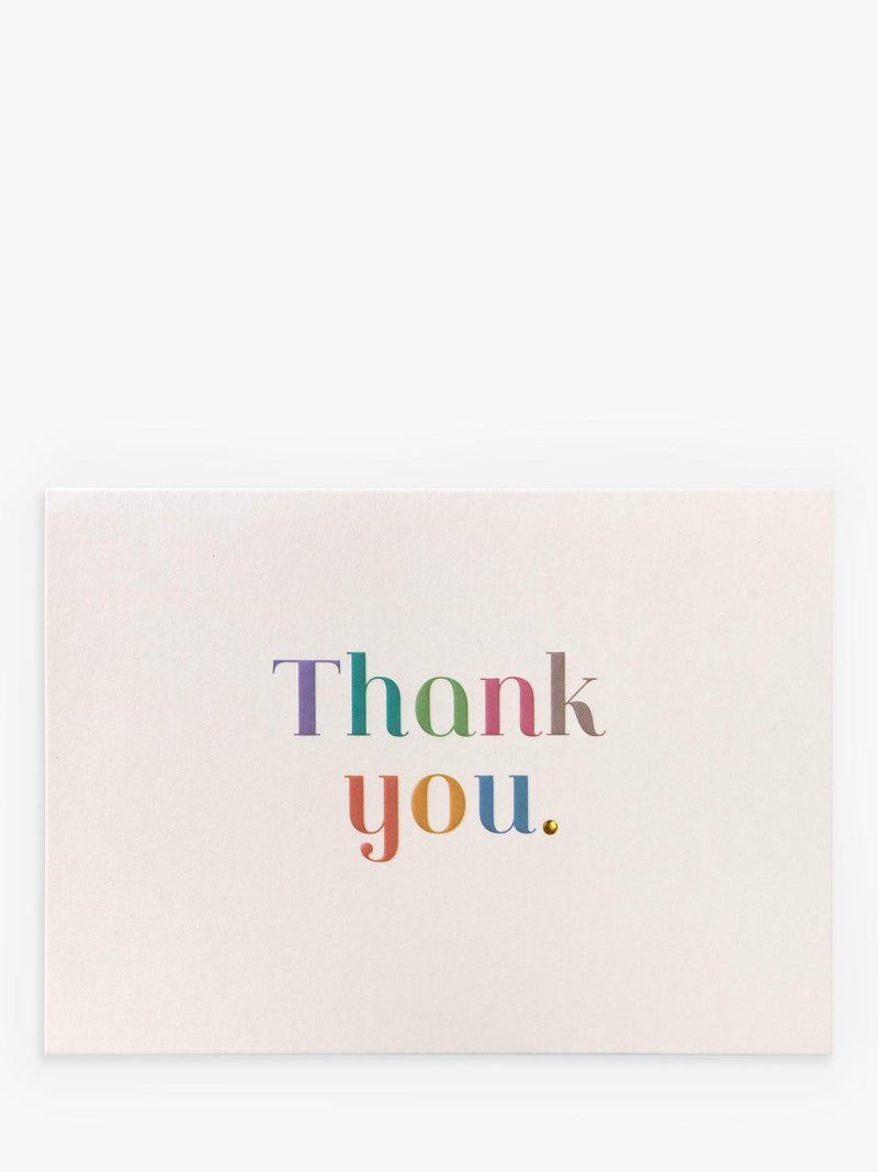 Portico rainbow thank you note cards pack of 10 - British product