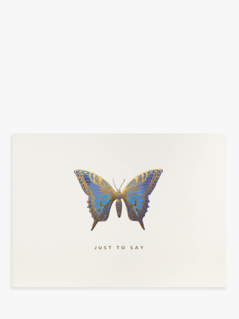 Portico blue butterfly note cards 10-pack, imported from the UK