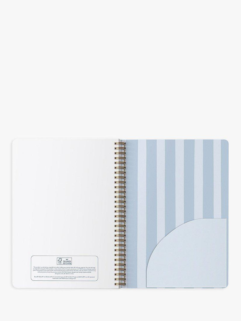 Busy B Stripes notebook blue spiral bound, UK version