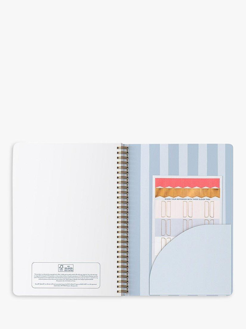 Busy B Stripes notebook blue spiral bound, UK version