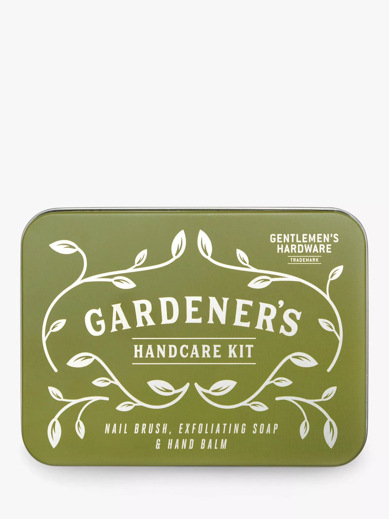 Gentlemen's Hardware gardening hand care kit with nail brush, soap, and balm, UK version
