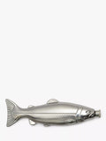 Gentlemen's Hardware fish-shaped stainless steel hip flask in silver, UK version