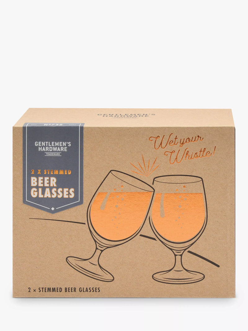 Gentlemen's Hardware clear tulip beer glasses, 568ml set of two, UK version