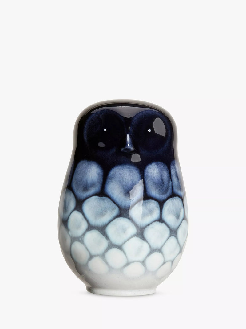 Poole Pottery Ocean earthenware owl ornament blue - British product