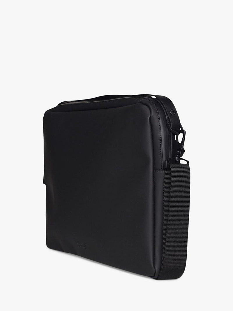 Rains black 15 inch laptop bag with padded sleeve, UK version