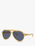 Dolce & Gabbana men's aviator sunglasses yellow tortoise and blue, imported from the UK