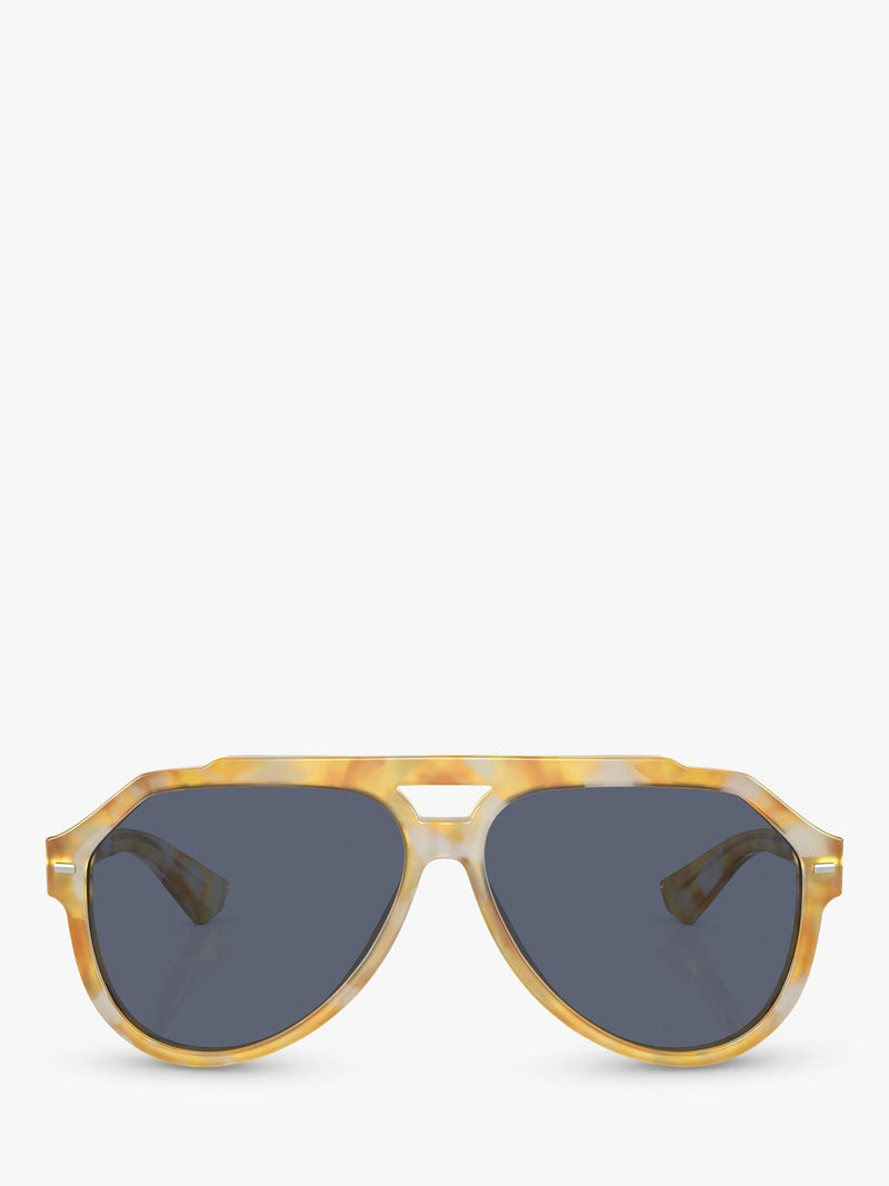 Dolce & Gabbana men's aviator sunglasses yellow tortoise and blue, imported from the UK