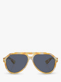 Dolce & Gabbana men's aviator sunglasses yellow tortoise and blue, imported from the UK