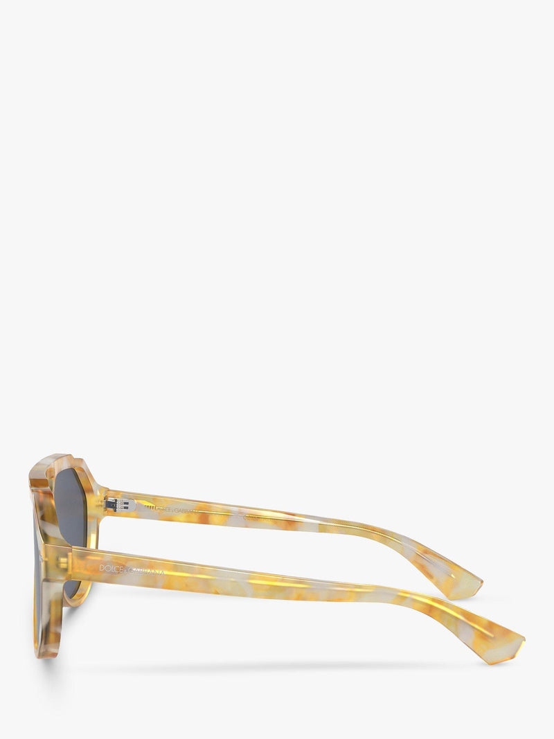 Dolce & Gabbana men's aviator sunglasses yellow tortoise and blue, imported from the UK