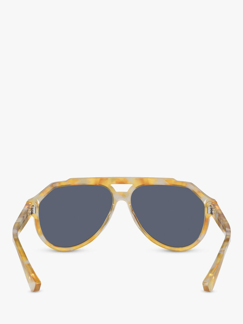 Dolce & Gabbana men's aviator sunglasses yellow tortoise and blue, imported from the UK