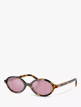 John Lewis Miu Miu MU 04ZS Women's Oval Sunglasses Honey Havana Pink 50mm- Buy online at McGrocer