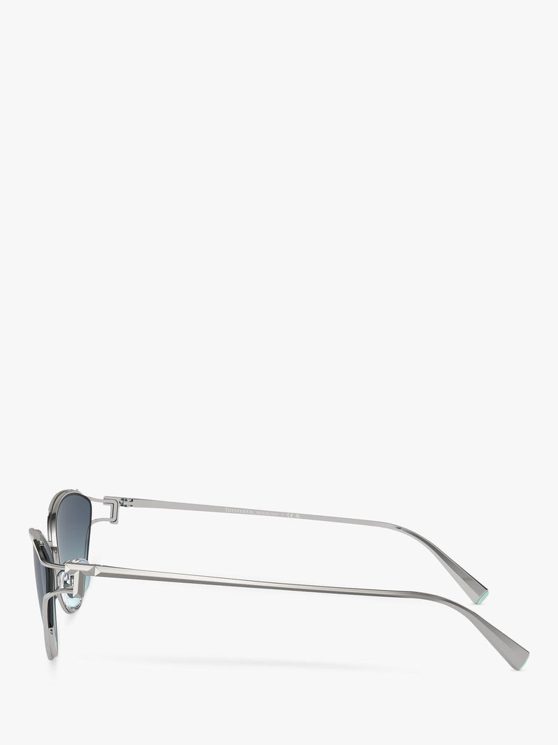 Tiffany & Co cat's eye sunglasses silver blue gradient - British product