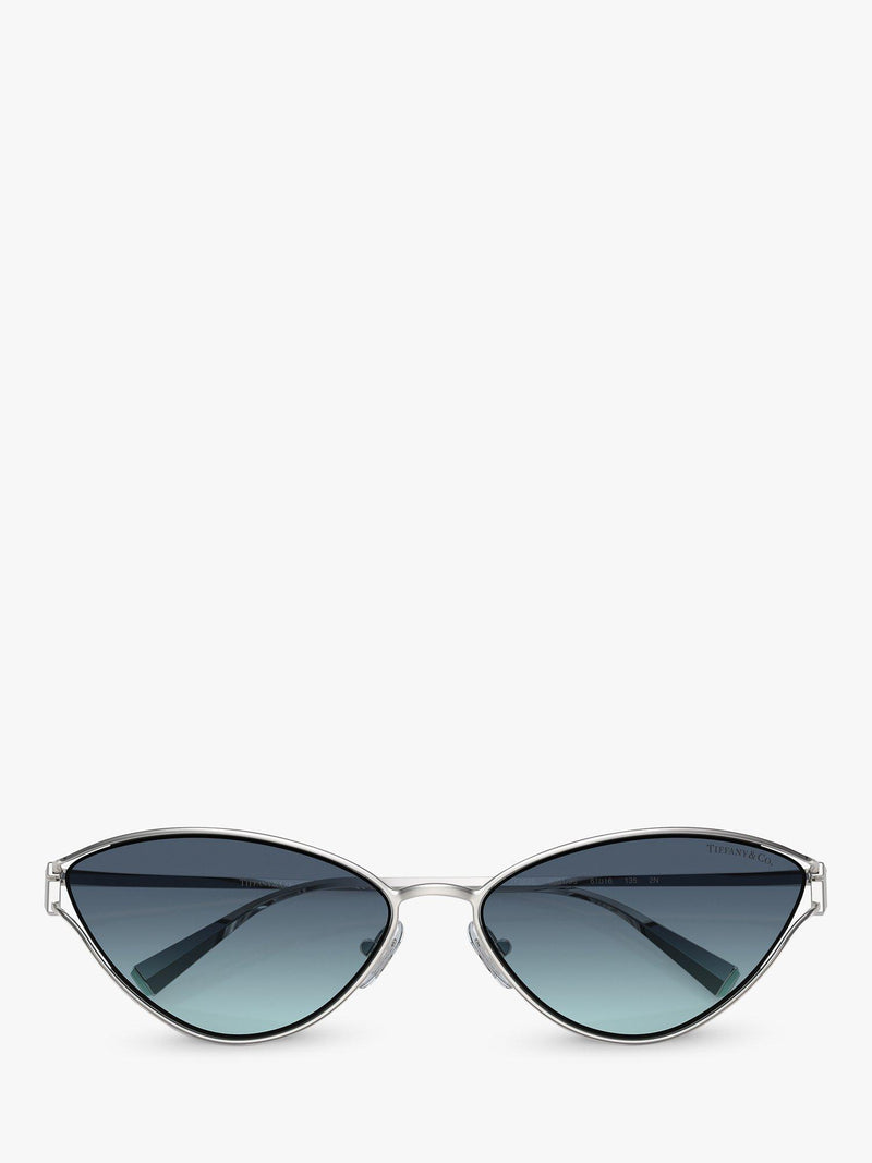 Tiffany & Co cat's eye sunglasses silver blue gradient - British product