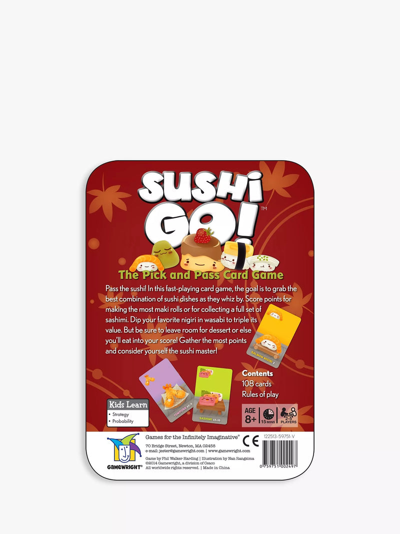 Asmodee sushi-themed card game in portable tin - British product