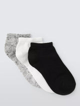 John Lewis John Lewis Textured Organic Cotton Rich Trainer Socks, Pack of 3, One Size (UK 3-7)- Buy online at McGrocer
