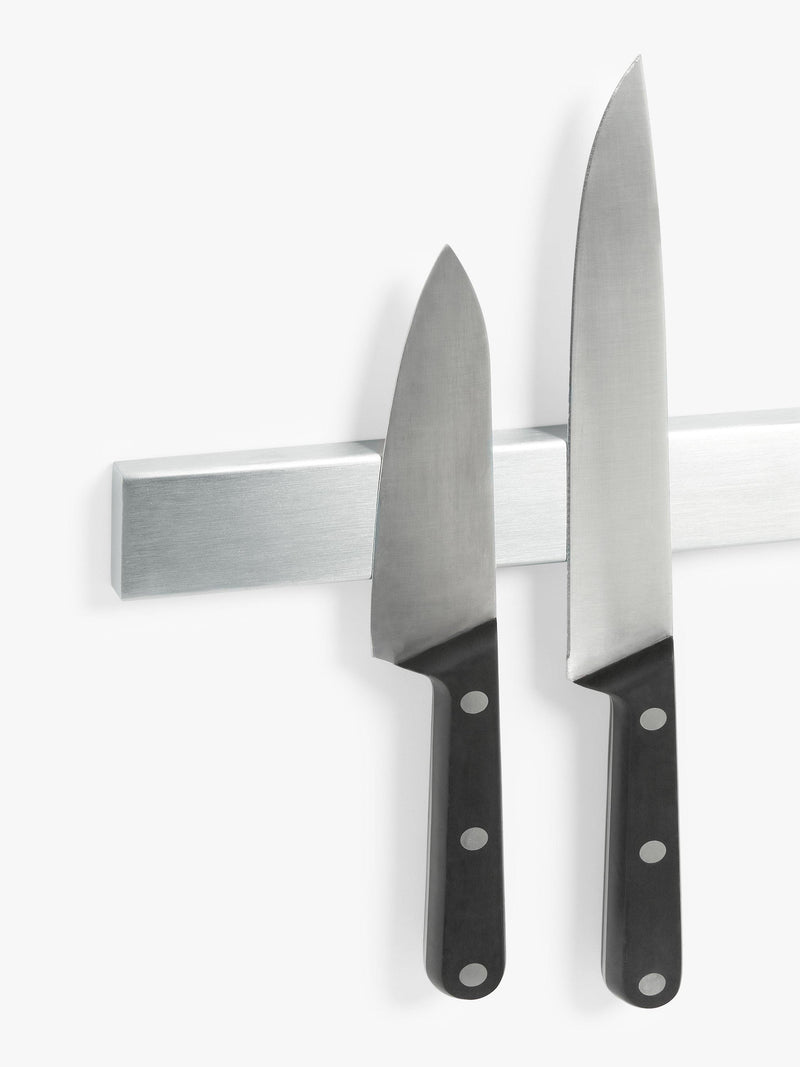 John Lewis wall-mounted magnetic knife rack 36cm wide chrome (British brand)