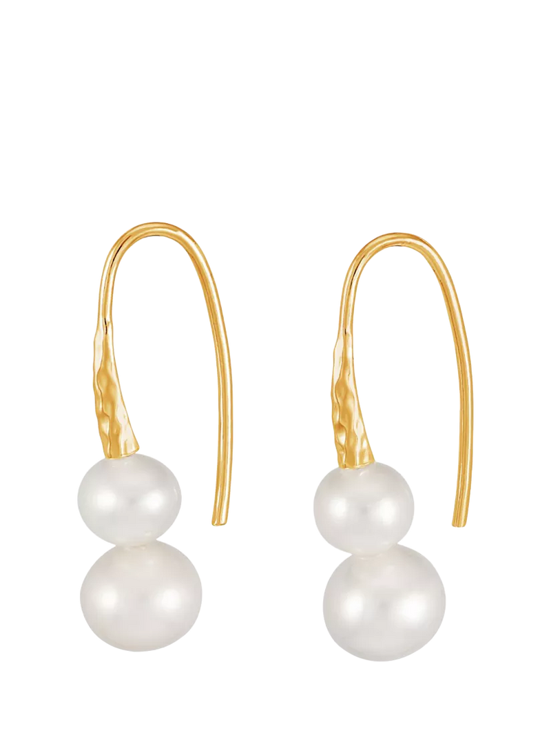 Dower & Hall freshwater pearl drop earrings 2.7cm, imported from the UK