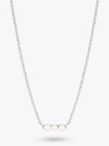 John Lewis Dower & Hall Timeless Triple Pearl Bar Pendant Fine Chain Necklace, Silver- Buy online at McGrocer