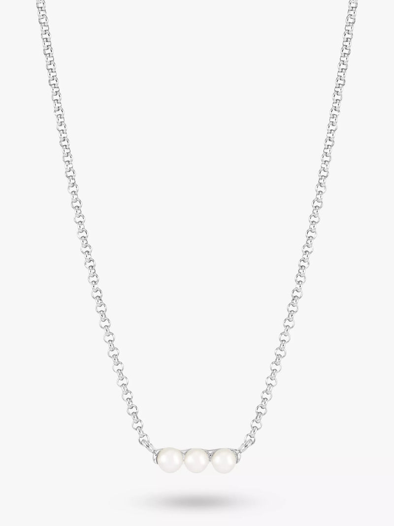 Dower & Hall silver pearl pendant necklace 46cm chain - British product