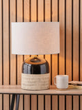 Pacific Lotta stoneware table lamp H51cm Dia35cm, UK version