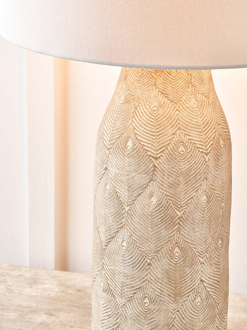 Pacific stoneware table lamp matte grey, imported from the UK