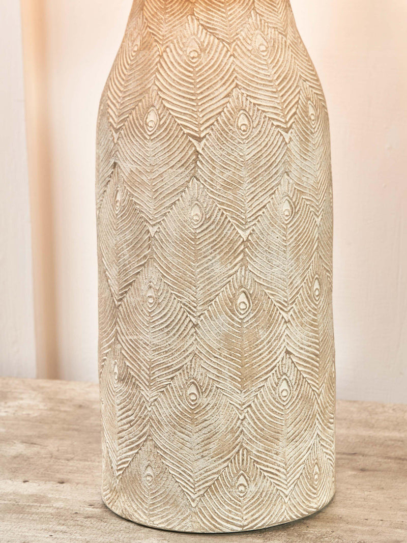 Pacific stoneware table lamp matte grey, imported from the UK