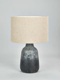 Pacific Vulcan stoneware table lamp grey with jute shade - British product
