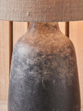 Pacific Vulcan stoneware table lamp grey with jute shade - British product