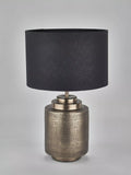 Pacific Zuri table lamp brass hand-hammered linen shade (British brand)