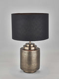 Pacific Zuri table lamp brass hand-hammered linen shade (British brand)