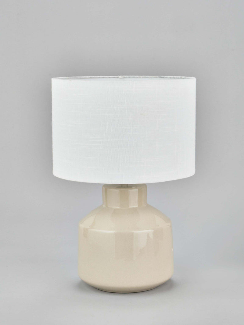 Pacific Nora ceramic table lamp cream shade - British product