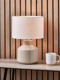 Pacific Nora ceramic table lamp cream shade - British product
