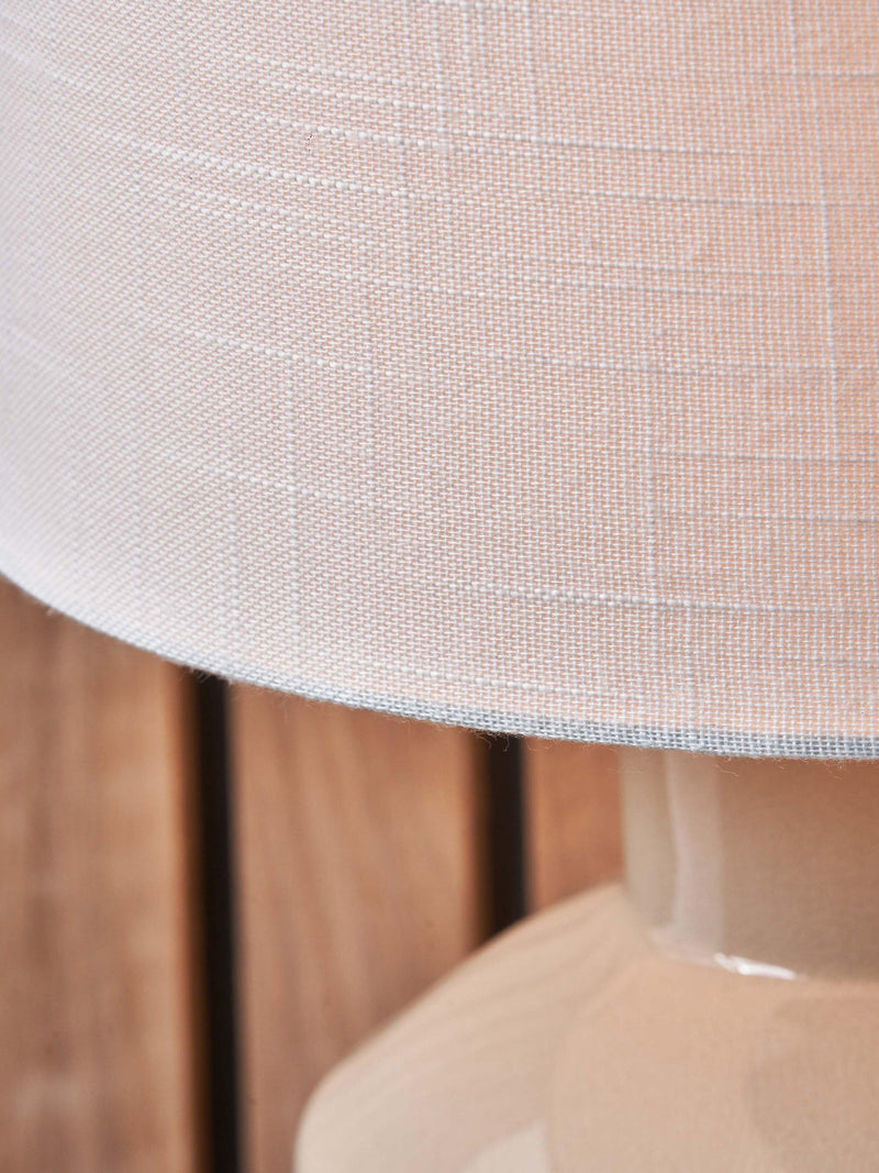 Pacific Nora ceramic table lamp cream shade - British product