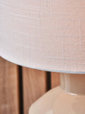 Pacific Nora ceramic table lamp cream shade - British product