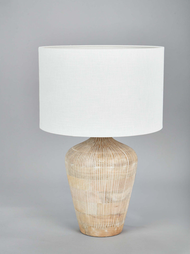 Pacific Taika wooden table lamp white wash medium - British product