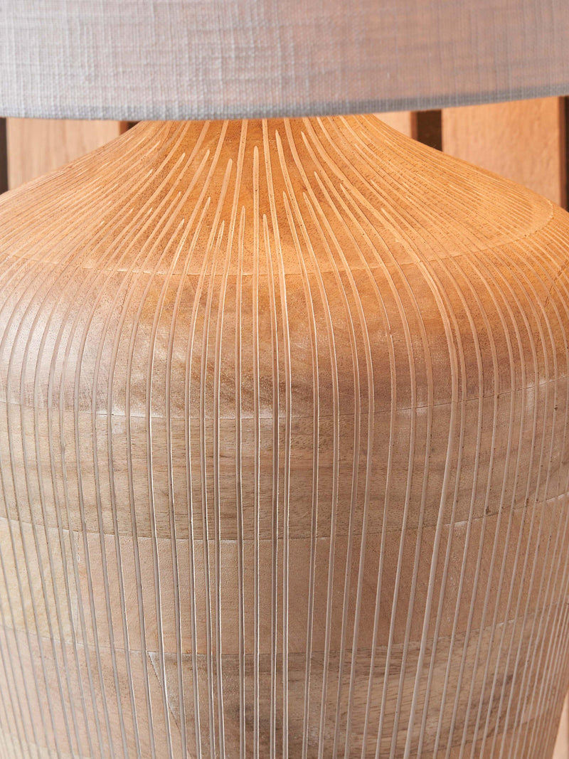 Pacific Taika wooden table lamp white wash medium - British product