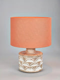 Pacific curved wood white wash large table lamp - British product