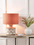 Pacific curved wood white wash large table lamp - British product