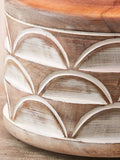 Pacific curved wood white wash large table lamp - British product