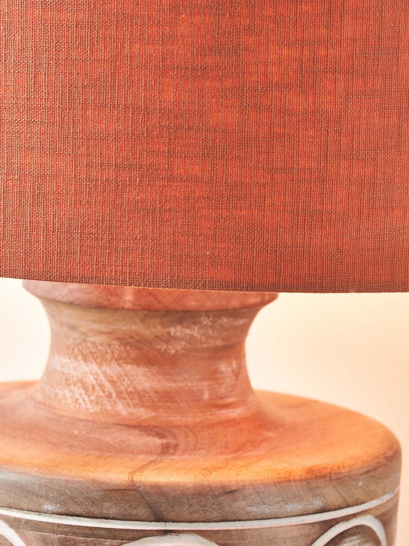 Pacific curved wood white wash large table lamp - British product