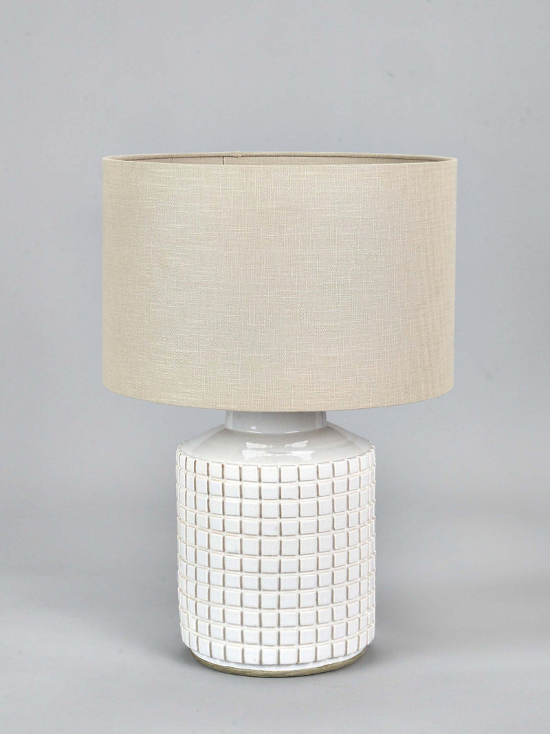 Pacific stoneware lamp white 52cm - British product