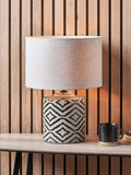 Pacific Chirala ceramic table lamp Black/White 46cm, imported from the UK