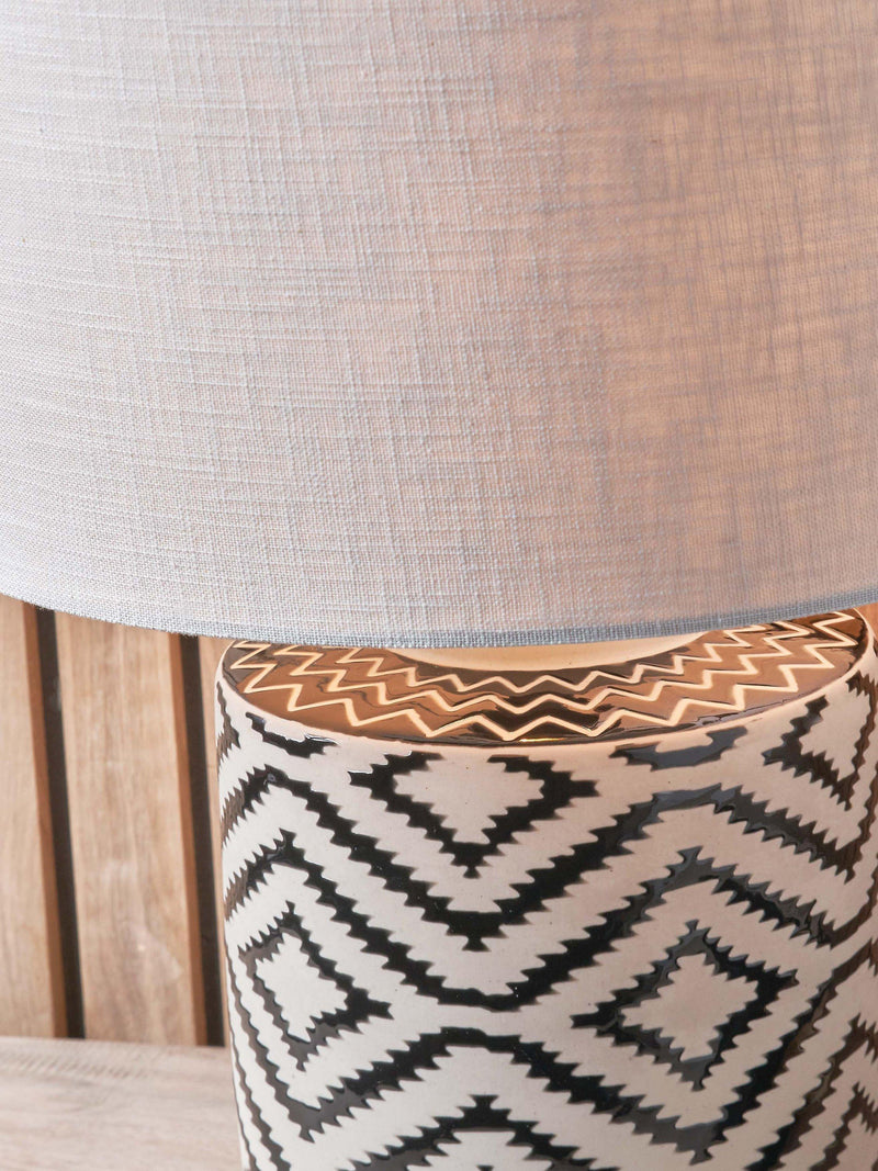 Pacific Chirala ceramic table lamp Black/White 46cm, imported from the UK
