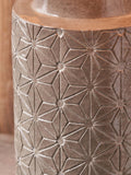 Pacific Sidra grey ceramic table lamp with woven shade, imported from the UK