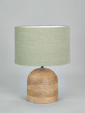 Pacific Nelu wooden dome table lamp natural finish, UK version