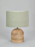Pacific Nelu wooden dome table lamp natural finish, UK version