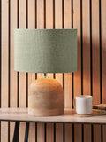 Pacific Nelu wooden dome table lamp natural finish, UK version