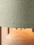 Pacific Nelu wooden dome table lamp natural finish, UK version